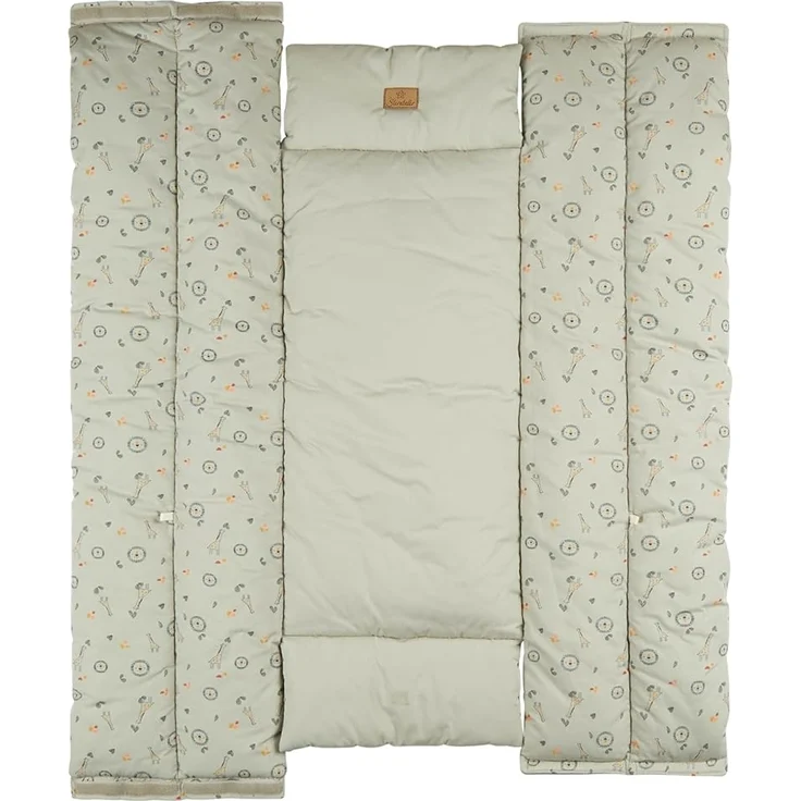 Sterntaler Babynest Giraffe & Löwe – Weiches Kuschelnest aus Baumwoll-Mischgewebe – Beidseitig nutzbar & wandelbar zur Krabbeldecke – Mit Schlaufen für Spielzeug – Baby und Kleinkind Spielzeug, Ocker – Bild 2