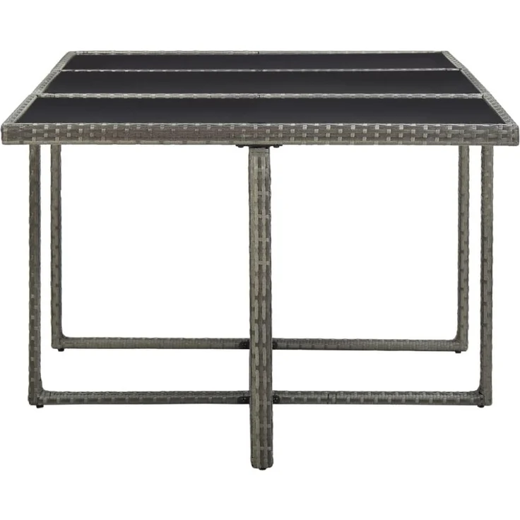 vidaXL 11-tlg. Garten-Essgruppe mit Auflagen Poly Rattan Grau 46537 – Bild 3