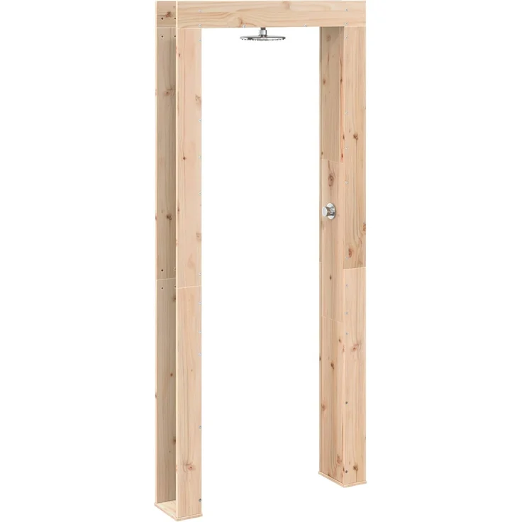 vidaXL Gartendusche 226 cm Massivholz Kiefer und Edelstahl Natur 886336 – Bild 2
