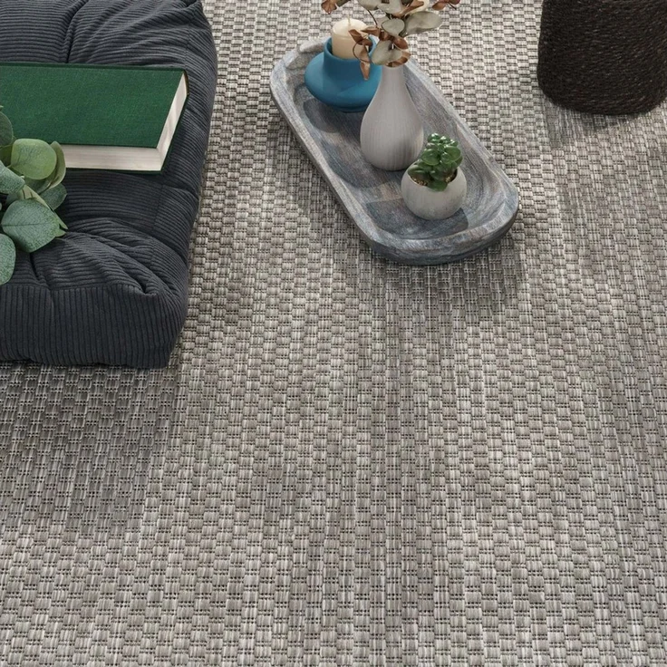 TaraCarpet Teppich Tara Carpet Columbia Meliert In & Outdoor auch für die Küche, rechteckig, Höhe: 5 mm, Balkon Terrasse Wintergarten grau meliert Esszimmer 80x150 – Bild 3