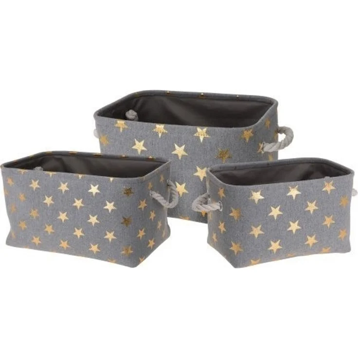 Home Styling Collection Aufbewahrungskörbe STARS 3 Größen grau