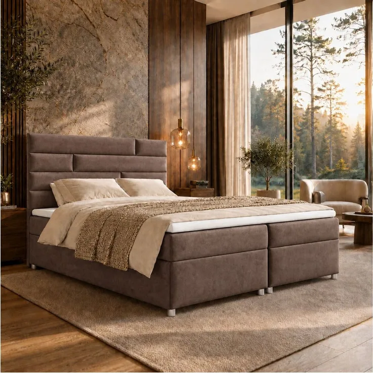 Best for Home Boxspringbett mit Stauraum Doppelbett Trinity K-5 Topper 7-Zonen Komfort – modern (Komplett-Set, 1-St, 140x200 160x200 180x200 200x200 cm), Handwerksqualität, TOP Preis-Leistungs-Verhältnis