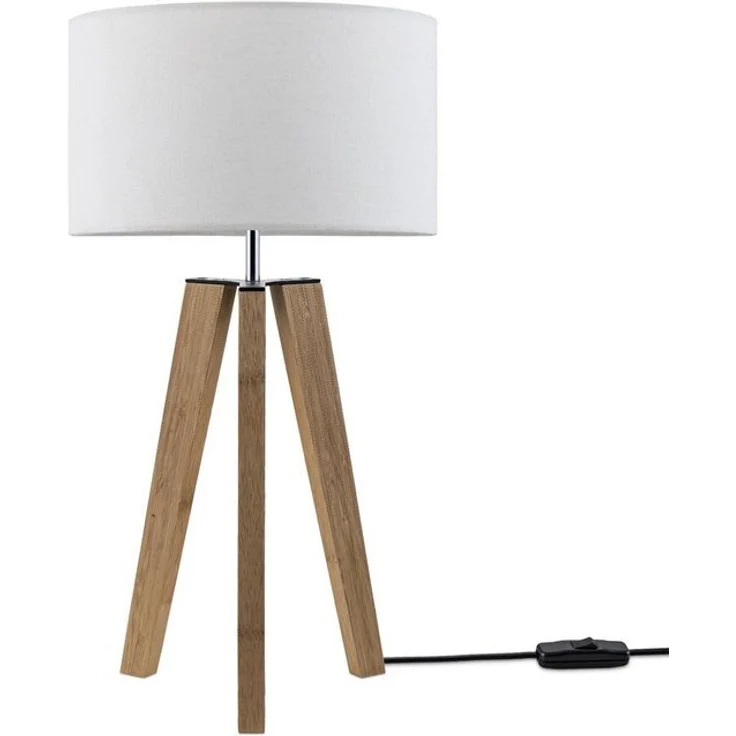 Paco Home Tischleuchte Canvas uni Color, ohne Leuchtmittel, Stehlampe Vintage Fuß LED Lampe Wohnzimmer Skandinavischer Stil E27 – Bild 4