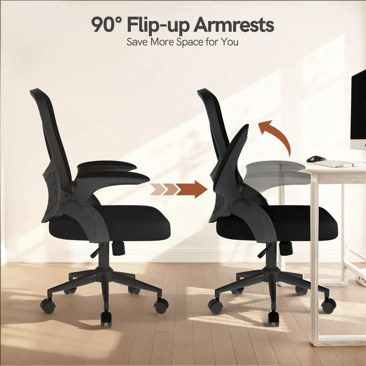 Botifly Ergonomischer Bürostuhl, Mesh-Gewebe, Schwarz, 95°-120° Wippfunktion, 10 cm Höhenverstellbar – Bild 2