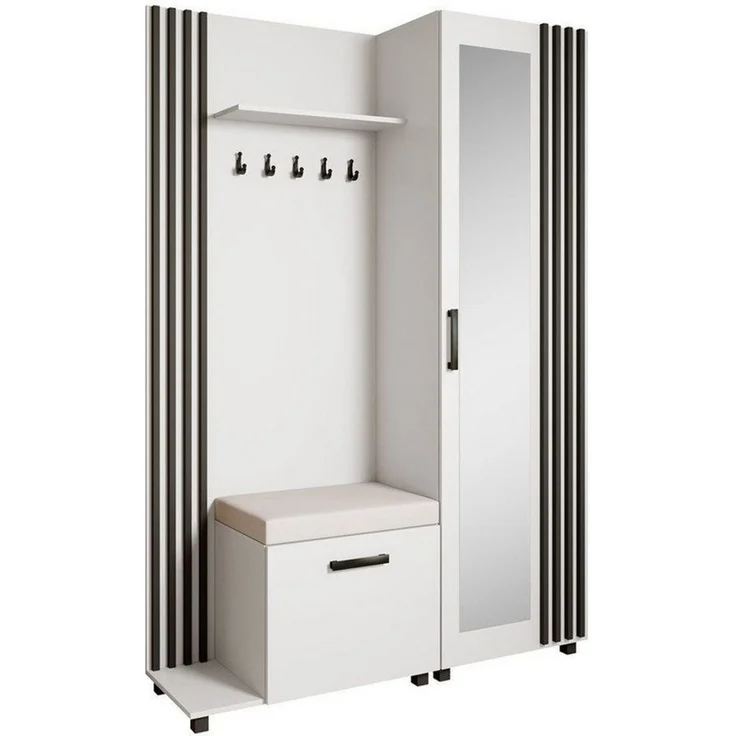 Beautysofa Garderoben-Set Livia – Design, Funktion und Ordnung in Perfektion, (Geräumiger Schuhschrank, mit praktischer Kleiderstange) – Bild 5