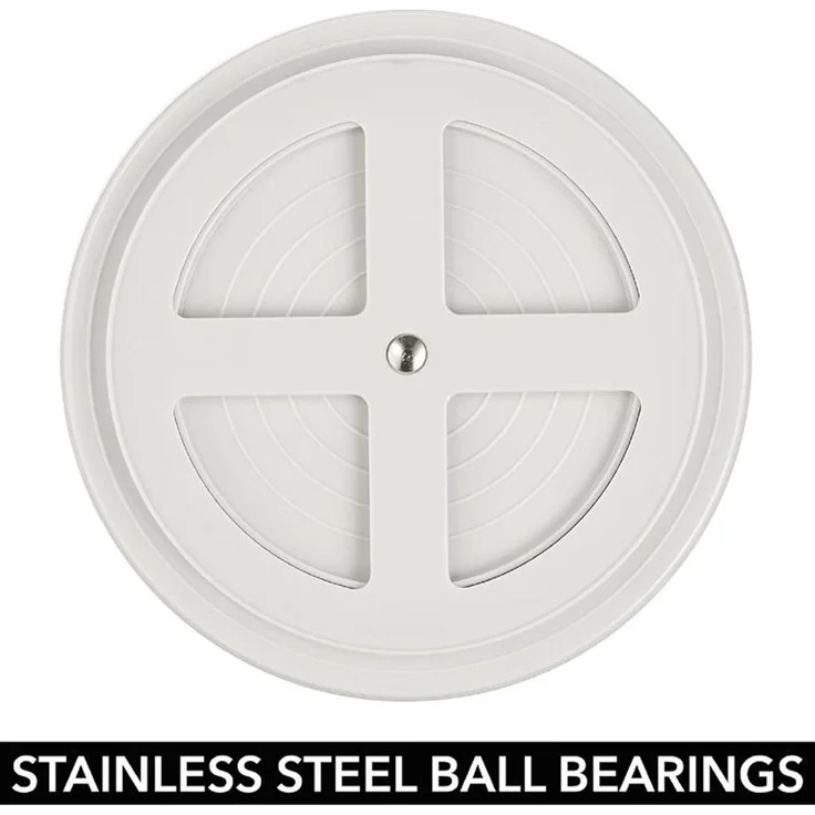 mDesign Lazy Susan Drehregal 2 Ebenen Organizer Ablage Hellgrau Silber – Bild 3