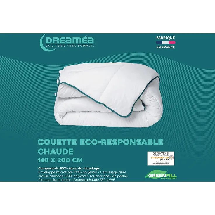 DREAMEA - ROSA Bettdecke StoffStoff Weiß - B 140 cm x H x L 200 cm – Bild 2