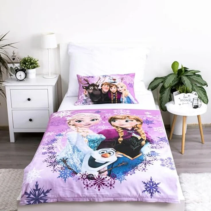 Sarcia. eu Kinderbettwäsche Frozen DISNEY Baumwollbettwäsche mit Reißverschluss, für Kinderbetten – Bild 3