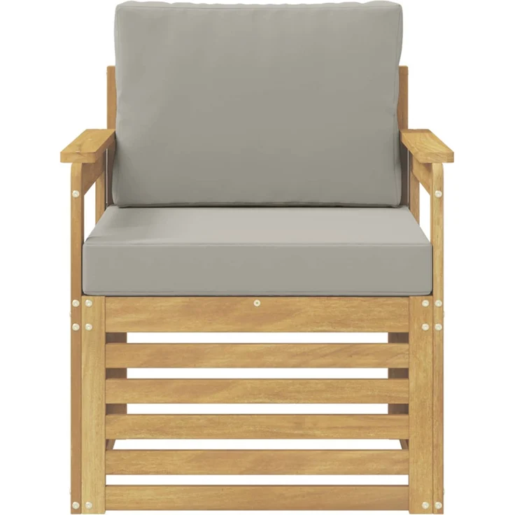 vidaXL 2 Stück Outdoor-Sofagarnitur Polyester Weiß und Hellgrau 3439083 – Bild 3