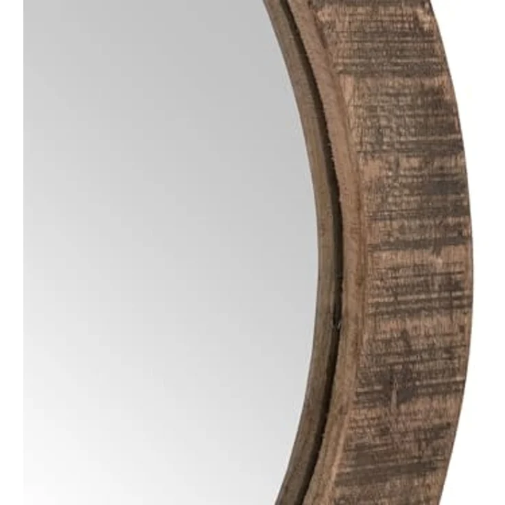 Rustikaler Wandspiegel rund 60x60 cm aus recyceltem Altholz – Stilvolles Unikat für Flur oder Bad - massivum – Bild 3