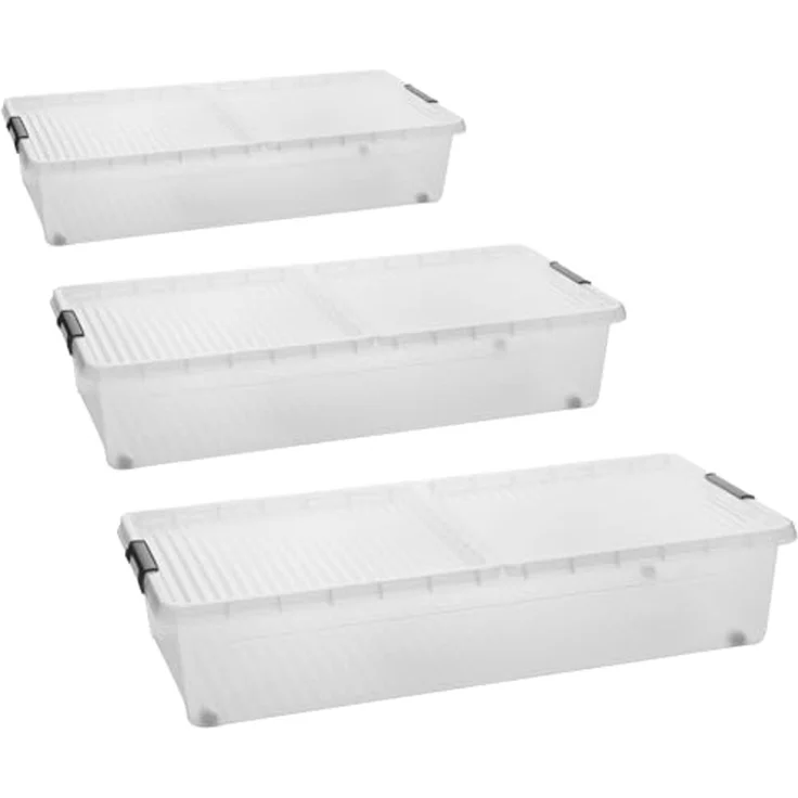 Centi Aufbewahrungsbox Unterbett-Aufbewahrungsbox mit Rollen (3er-Set) – Bild 1