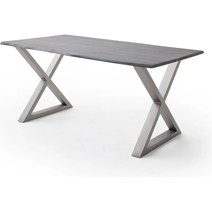 Baumkantentisch >Calabria< in Akazie grau lackiert - 180x76,5x90 (BxHxT) – Bild 2