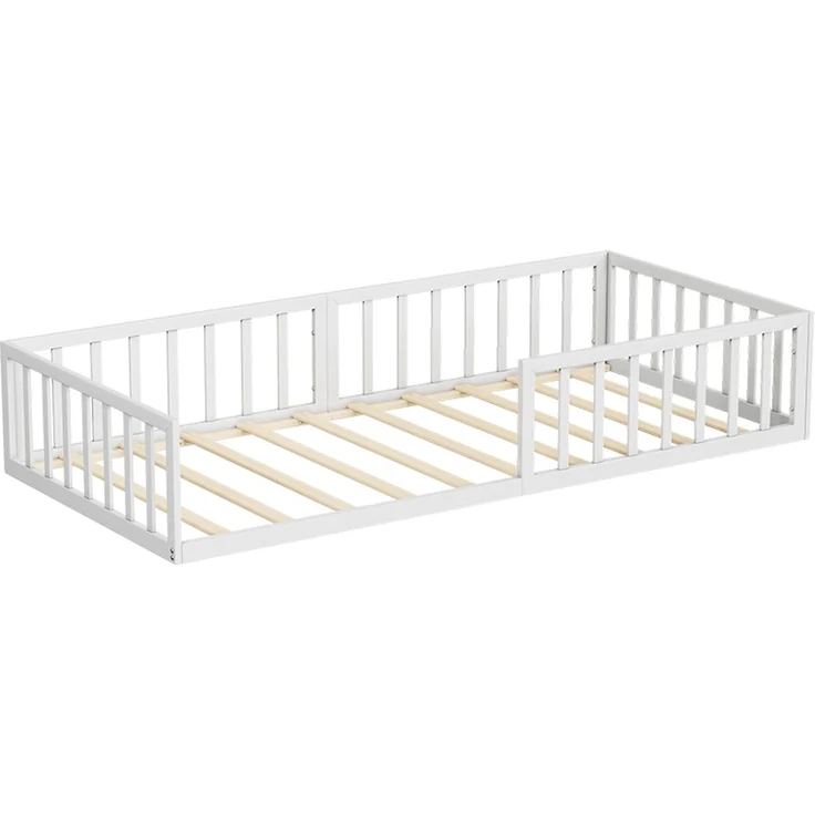 Bodenbett aus Metall Minno Weiß 90x200 ohne Matratze Vitalispa – Bild 1