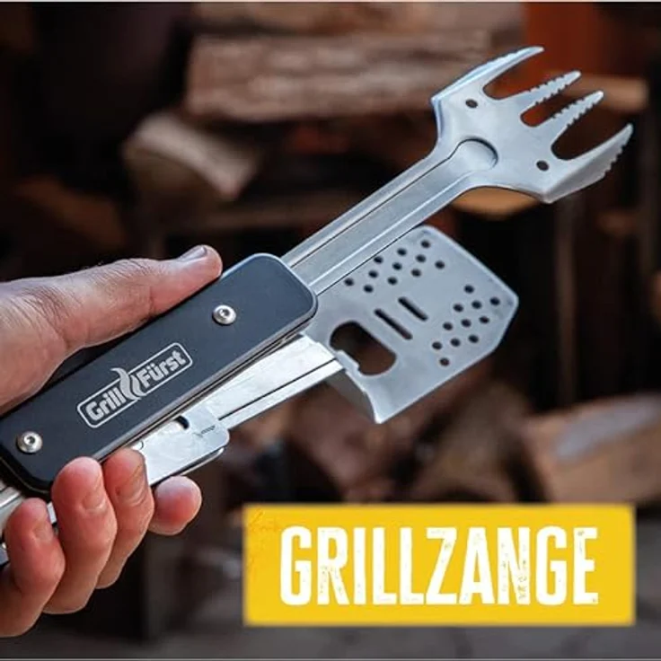 Grillfürst Grillzange Grillfürst BBQ - Multitool - 4in1 Grillbesteck, BBQ Tool, Outdoor Grillbesteck – Bild 5