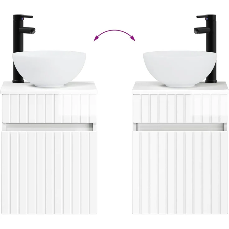vidaXL Badezimmerschrank-Set 2 stk. Hochglanz Weiß 33 x 34,5 x 100 cm 3406137 – Bild 9