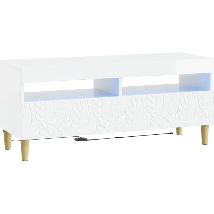 vidaXL 3-teiliges LED TV Regal DELFT Hochglanz Weiß Holzwerkstoff 3416762 – Bild 5