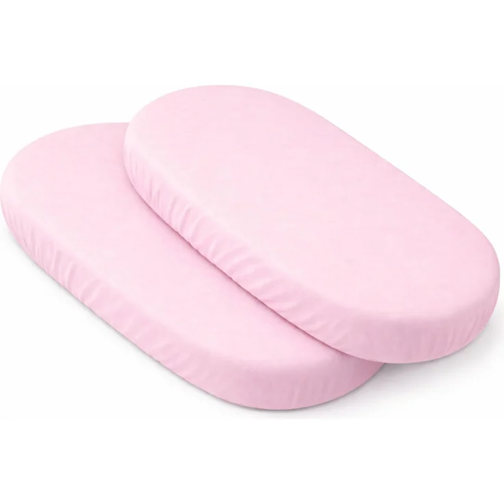 Spannbettlaken für Baby-Stubenwagen, 100% Jersey-Baumwolle, hypoallergen, atmungsaktiv, pflegeleicht, weich, 2 Stück
