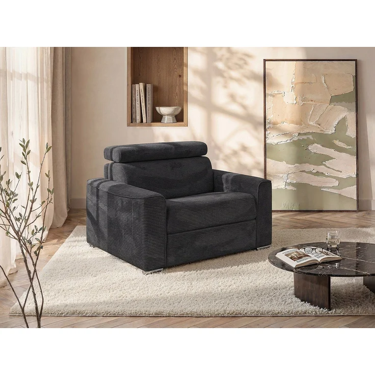 Vente-unique - VIZIR - Schlafsessel - Metall - Stahl - Grau - 124 x 95 x 105 cm – Bild 2