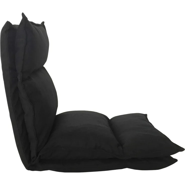 Rebecca Mobili Strandstuhl Outdoor, Bodenstuhl Schwarz, Metall Polyester, Faltbar Wohnzimmer Garten Haus Lesen – Maße: 70 x 56 x 70 cm (HxLxB) - Art. RE6200
