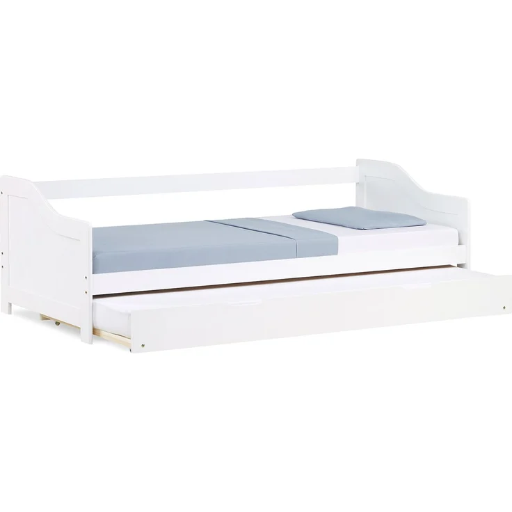 Homestyle4u Kinderbett Funktionsbett Jugendbett Ausziehbett 90x200 weiß Kojenbett Gästebett – Bild 1