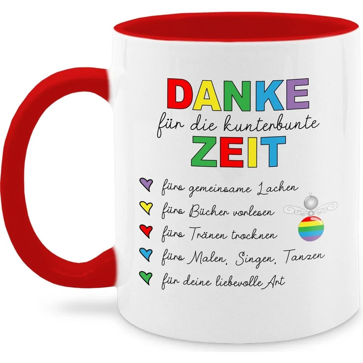 Shirtracer Tasse Danke für die kunterbunte Zeit, Abschiedsgeschenk Erzieherin, Erzieh, Keramik, Erzieher – Bild 1