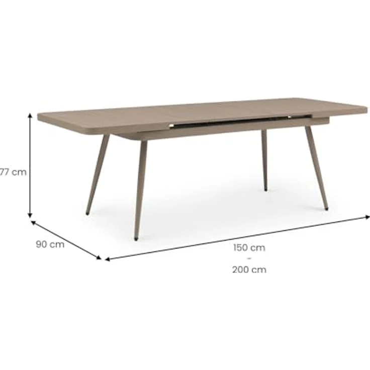 IDIMEX Sunny Gartentisch, Champagner, Aluminium, ausziehbar von 150 auf 200 cm, wetterfest und pflegeleicht – Bild 3