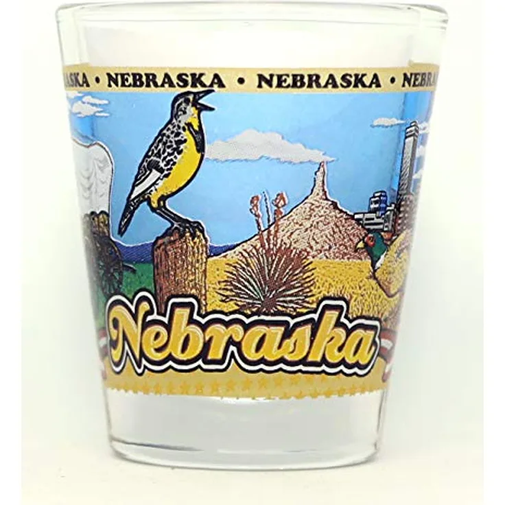 Nebraska State Wraparound Shot Glass by World By Shotglass