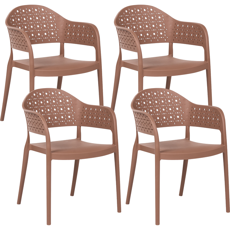 Set mit 4 Stühlen NARINO Braun