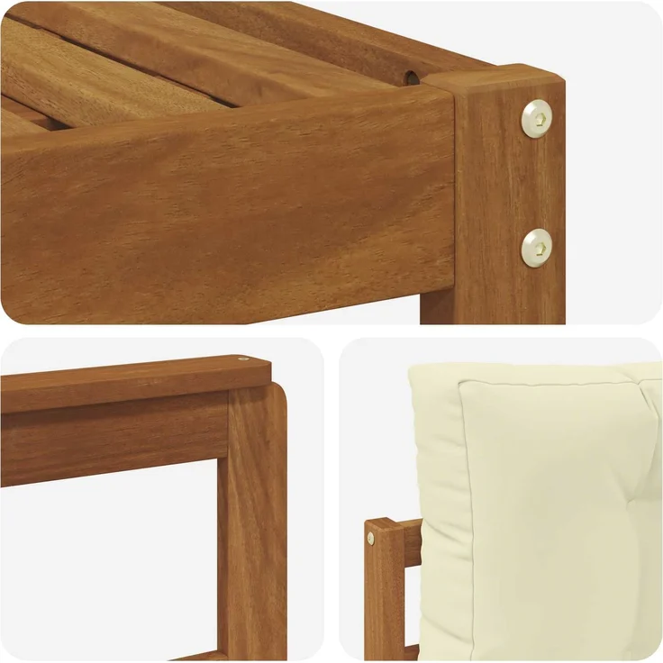 vidaXL Outdoor-Sofagarnitur 6 stk. 6-Sitzer Natur und Creme 3367953 – Bild 5
