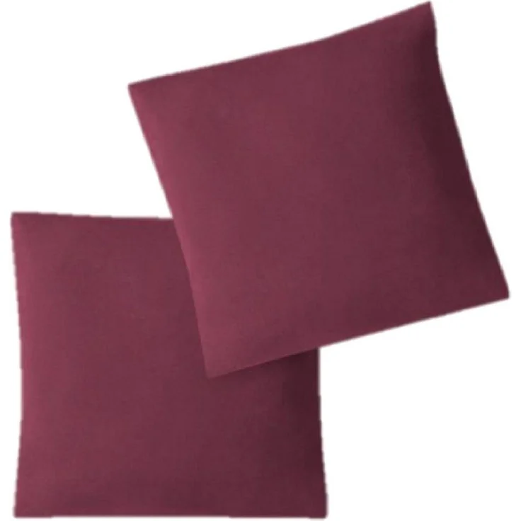 Jersey Kissenbezug, 2er Set, Baumwolle, Bordeaux, 80x80 cm – Bild 2