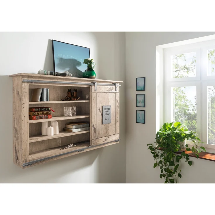 Wandregal Mango 130x25x80 whitewash lackiert RAILWAY #358 – Bild 9