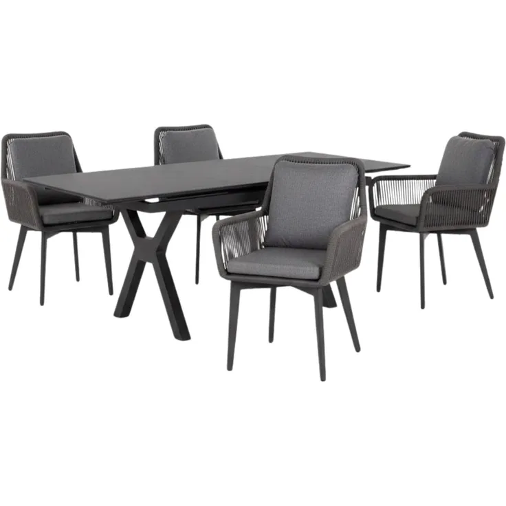 Gartenmöbelset Diningsessel Marbella mit Tisch Granada 180x90cm