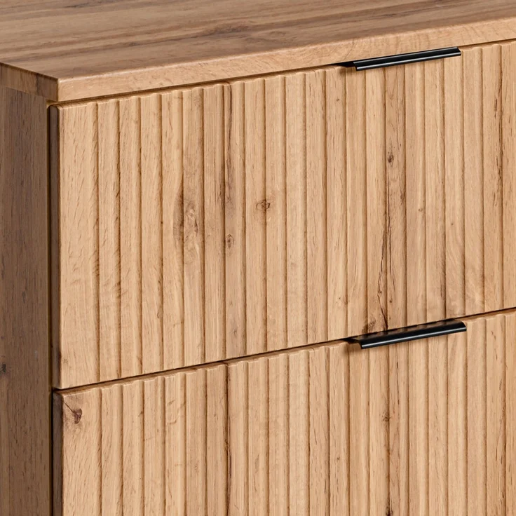 Waschtischunterschrank 60cm ADELAIDE-56 in Wotaneiche mit gerilllter Front, B/H/T ca. 60/57/46 cm – Bild 5