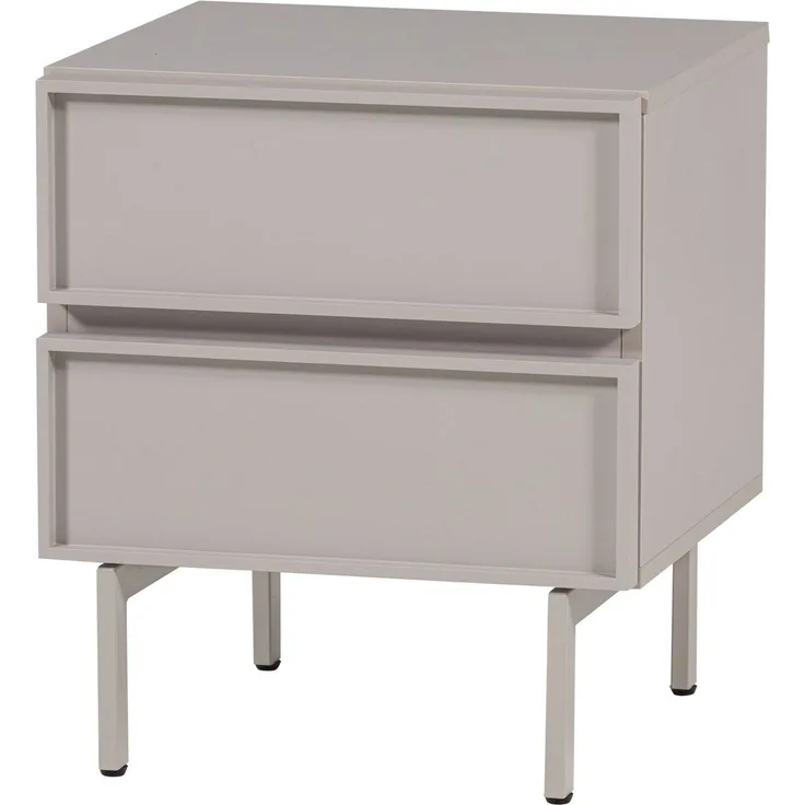 Nachttisch Tours Melamin MDF, modern mit 2 Schubladen und viel Stauraum, Sand, 51 x 45 x 42 cm