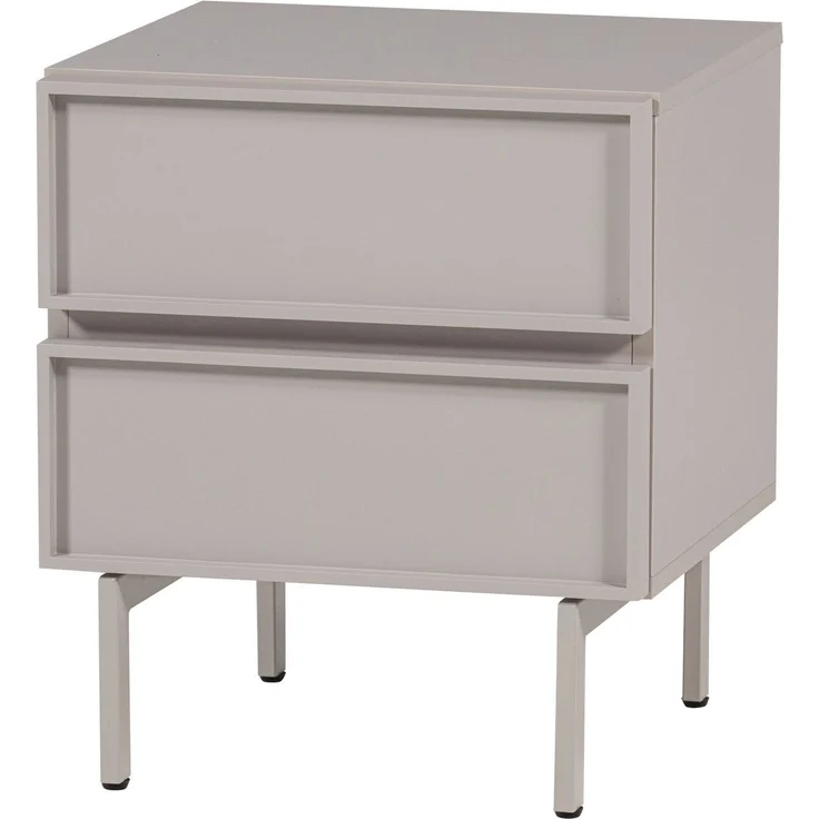Nachttisch Tours Melamin MDF, modern mit 2 Schubladen und viel Stauraum, Sand, 51 x 45 x 42 cm – Bild 1