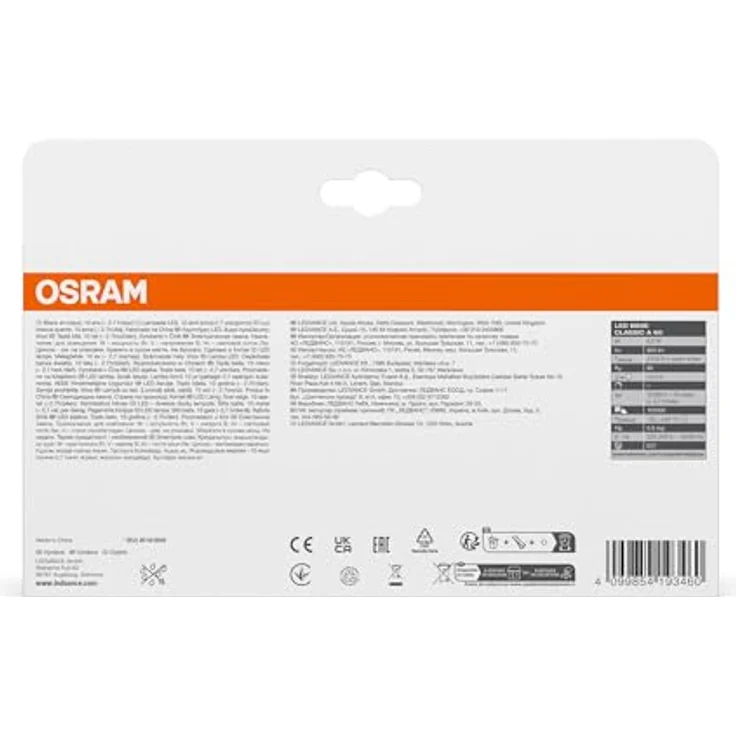 OSRAM LED BASE A60, Vorteilspack mit 40 Leuchtmittel, ersetzt herkömmliche 60W Glühbirnen, 6.5W, warmweiß (2700K), Filament Glas, nicht dimmbar, Birnenform, E27 – Bild 5