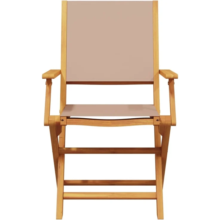 vidaXL Gartenstühle 2 Stk. Taupe Massivholz Akazie & Stoff 367671 – Bild 5