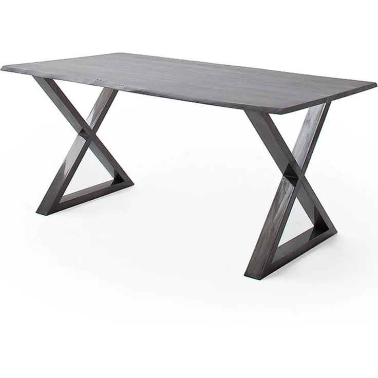 Baumkantentisch >Calabria< in Akazie grau / antik - 180x76,5x90 (BxHxT) – Bild 2
