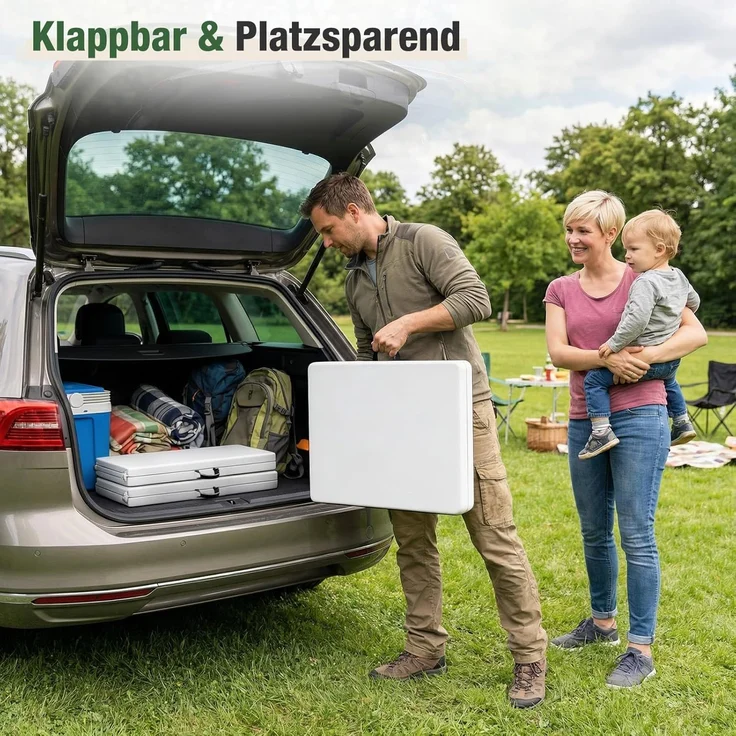 Sekey 180cm Bierzeltgarnitur Klappbar Kunststoff Festzeltgarnitur Gartenmöbel Biertisch Set Weiß – Bild 5