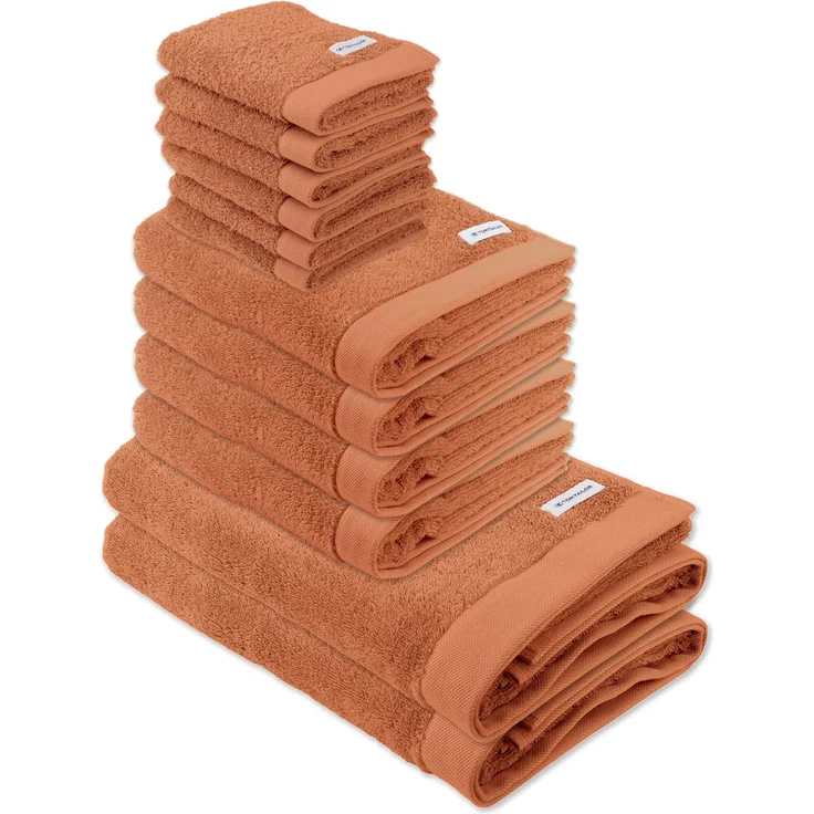 TOM TAILOR Handtuch Set, 12-tlg. - Color Bath, 2x Duschtuch, 4x Handtuch, 6x Gästetuch Koralle Set – Bild 1