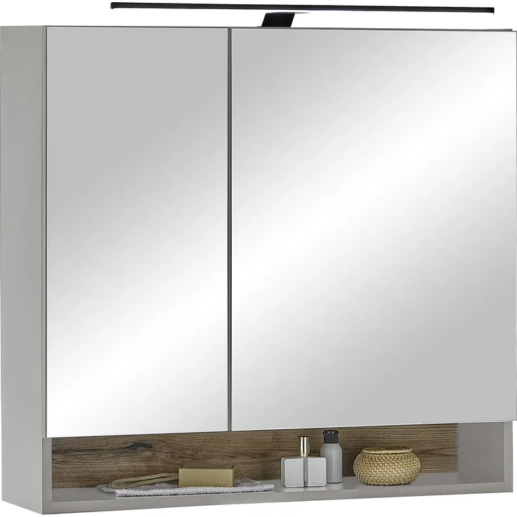 Badezimmer-Set >Denver< (4-tlg.) in grau / Evoke Eiche Dekor - 220x195x35 (BxHxT) – Bild 6