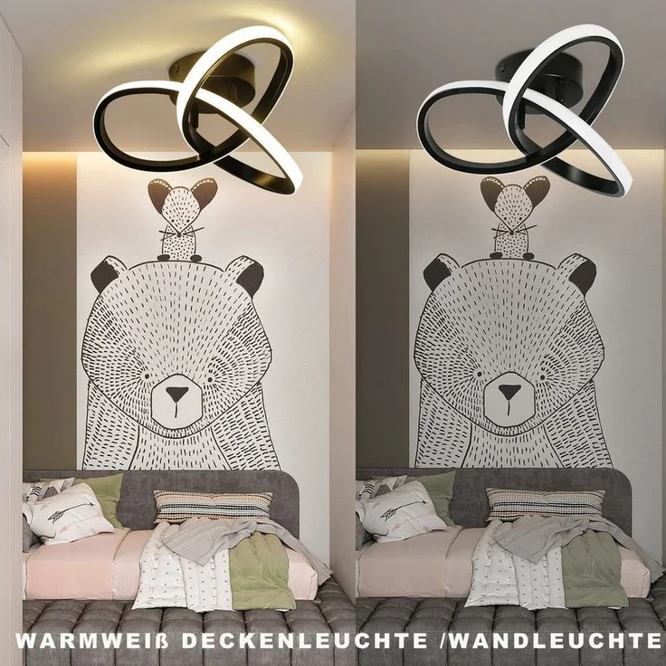 Nettlife LED Deckenleuchte Dimmbar 40CM Geometrie Design Wohnzimmer Deckenlampe fernbedienung, LED fest verbaut, Augenschutz – Bild 3