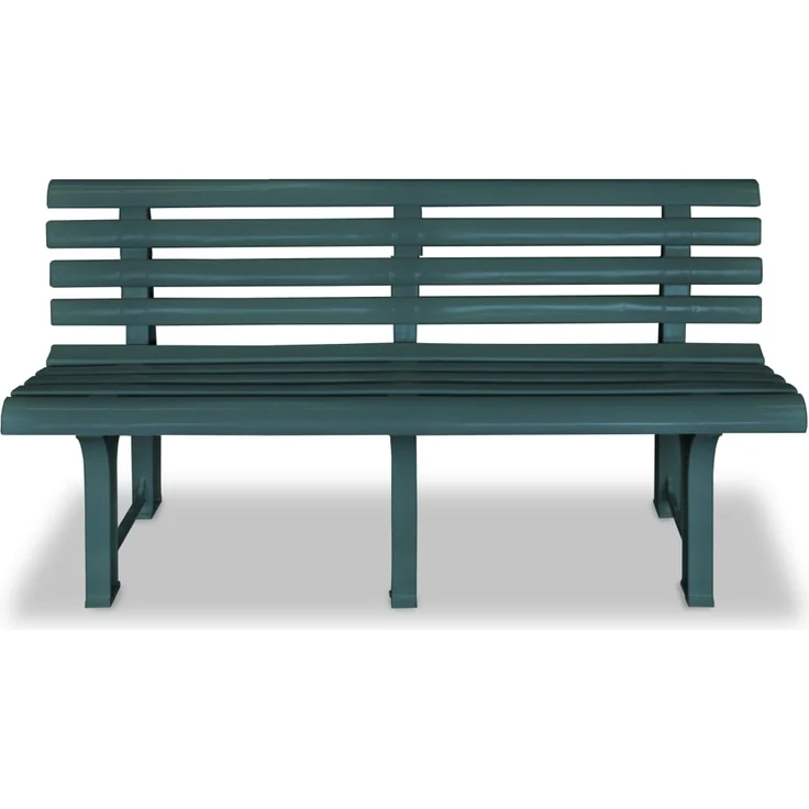Parkbank KATO 145,5 cm Kunststoff Grün | Gartenbank wetterfest Terrassenbank 3 Sitzer Sitzbank Rückenlehne – Bild 3