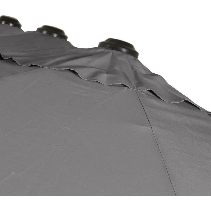LECO Oval-Schirm "DAS ORIGINAL", Aluminium-/Stahlrohrgestell anthrazit, Polyester anthrazit, 4,6x2,7 m – Bild 5