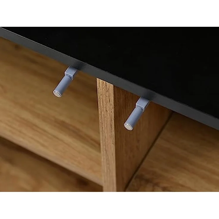 FurnitureR Stylischer Wohnzimmerschrank aus Holz mit Schwarzem Element, Langlebiger Metallrahmen, Modernes Design für Minimalistischen Wohnstil, Platzsparend – Bild 4