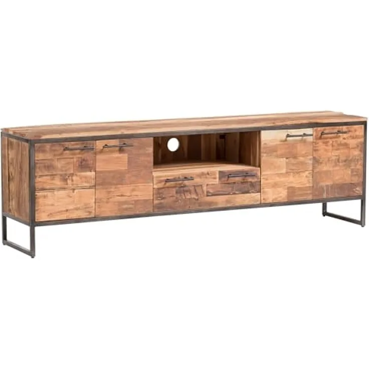 massivum TV-Bank Bristol Altholz Metall braun 180x52x38 cm TV-Sideboard rustikale TV-Kommode Lowboard Wohnzimmer-Möbel