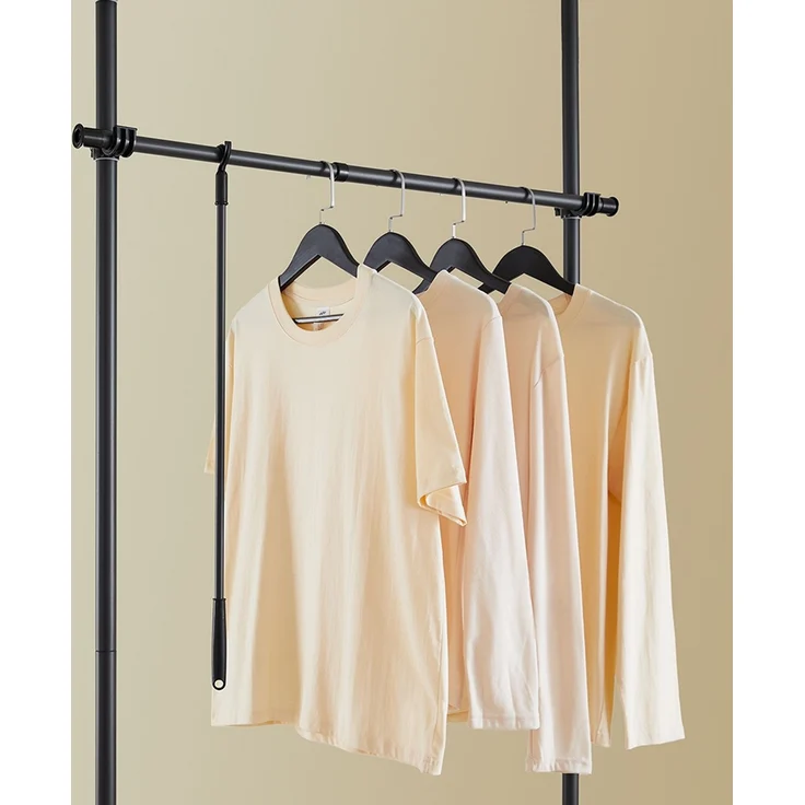 SoBuy KLS03-II-SCH Garderobenständer, Metall, Pulverbeschichtung, Schwarz, 126 x 295 x 62 cm – Bild 6
