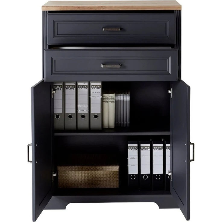 Stauraumelement Büro Kommode JASMIN 12 Graphit Artisan Eiche – Bild 3