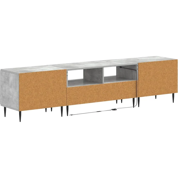 vidaXL 3-teiliges LED TV Regal ZWOLLE Betongrau Holzwerkstoff 3416518 – Bild 6