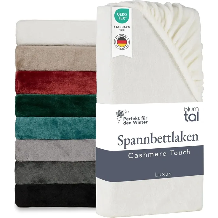 Blumtal Spannbettlaken Spannbettlaken Cashmere Touch - Oeko-TEX zert. Bettlaken, Winter - Plüsch Spannbettlaken aus Mikrofaser